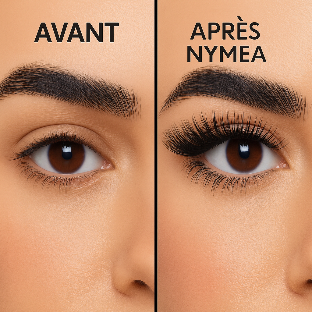 Cils précollés Nyméa – posés en 2 minutes, effet naturel & waterproof. 300 cils par boîte + pince à pose